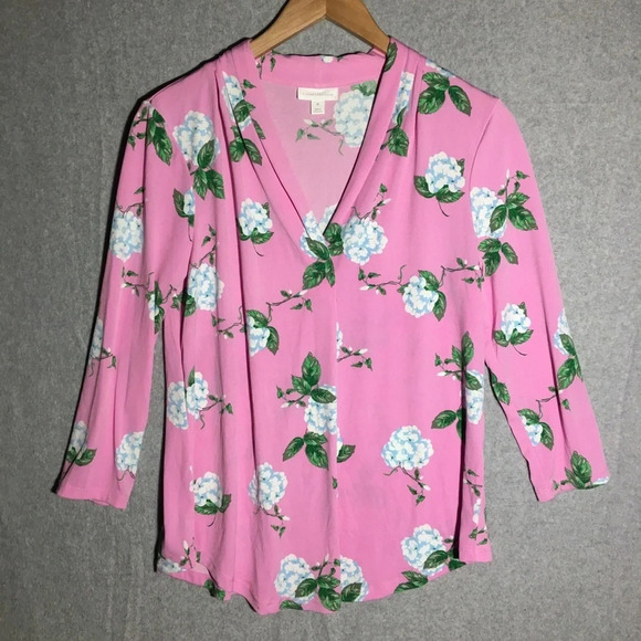 Womens NWOT Charter Club Blouse Floral Beachy Boho Tourist Vacation Formal - Picture 1 of 6